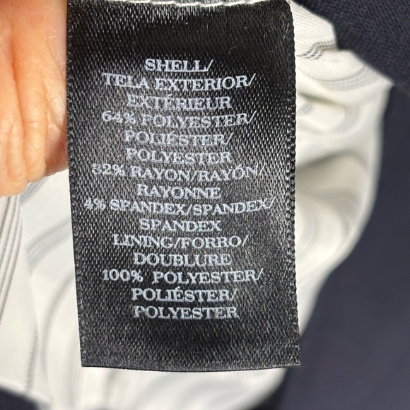 Ann Taylor Women Cropped Double Breasted Blazer Jacket Sz 10 Navy Classic Preppy - Picture 7 of 11